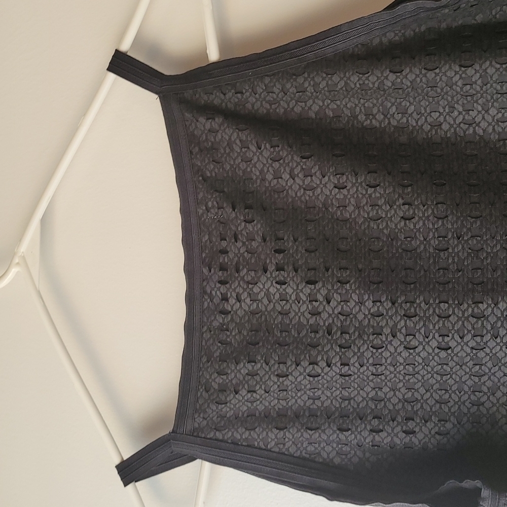 Studio M Black Cut Out Fringed Hem Black Dress Size Medium - Picture 4 of 7